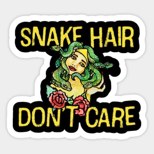 Snake Hair Don't Care Sticker